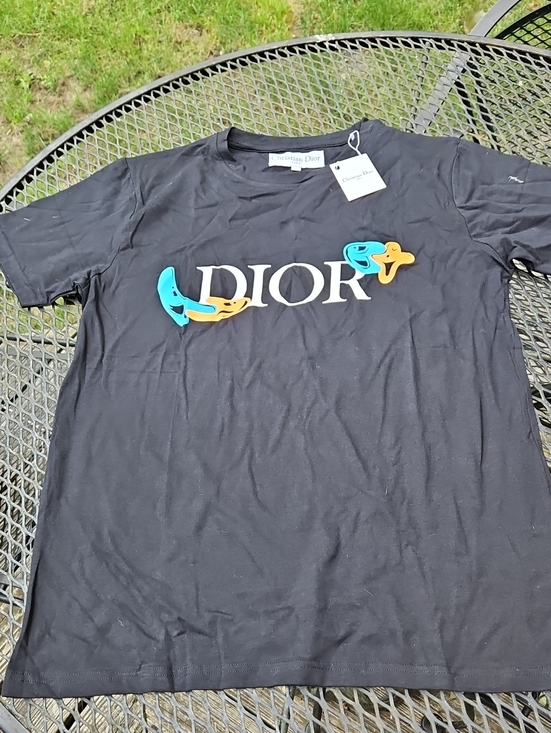 Dior Other - Dior Black Logo T‑Shirt with Blue and Yellow Accents